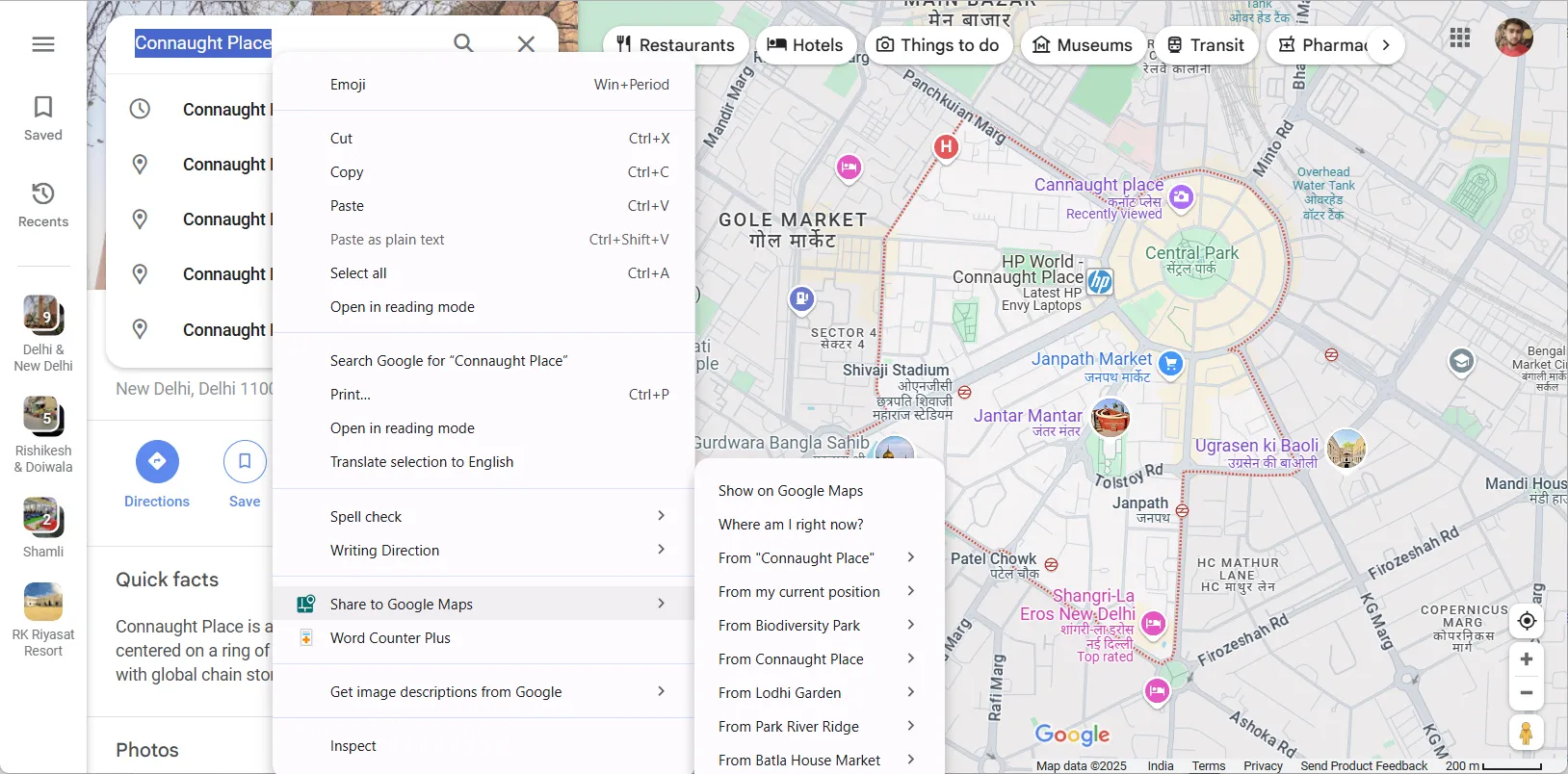 Tiện ích Share To Google Maps giúp truy cập nhanh chóng các địa điểm