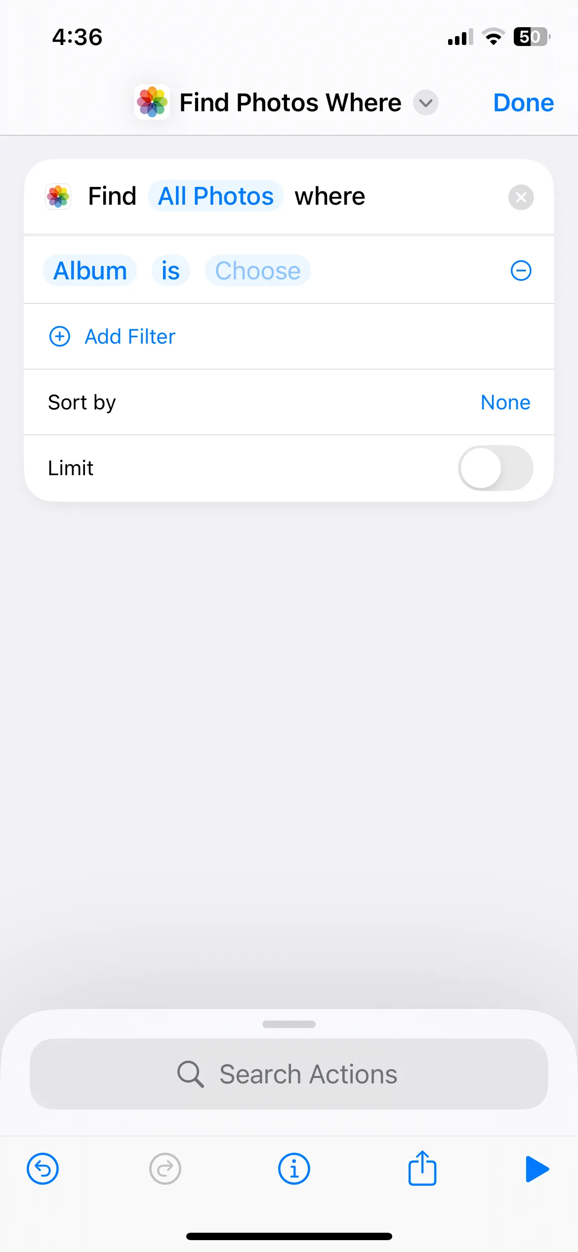 Tìm Ảnh chụp màn hình trên iPhone với tùy chọn lọc "Album là Ảnh chụp màn hình".