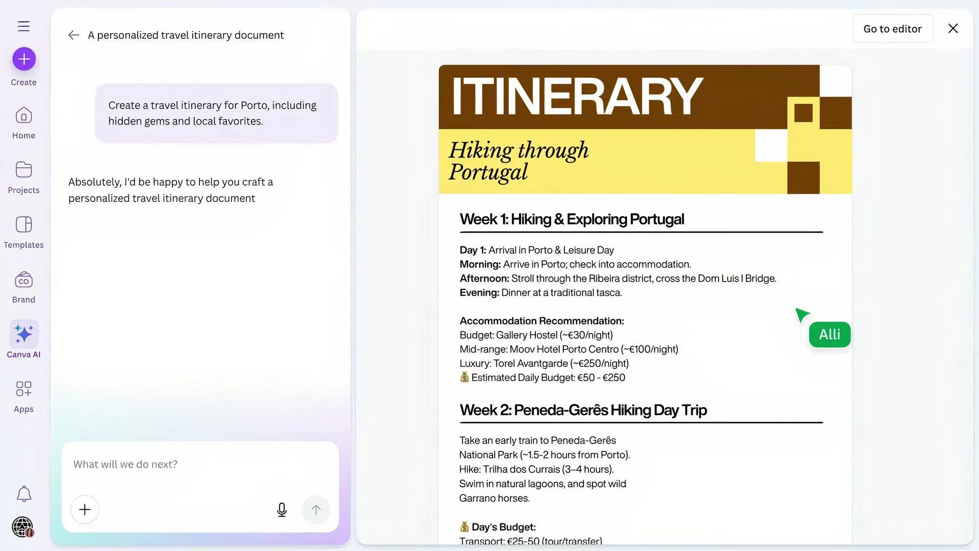 Tính năng Draft a Doc của Canva AI hỗ trợ tạo tài liệu nhanh chóng và chuyên nghiệp