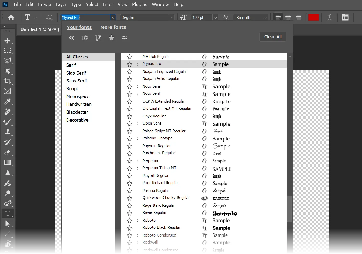 Tính năng Font Browser trong Adobe Photoshop