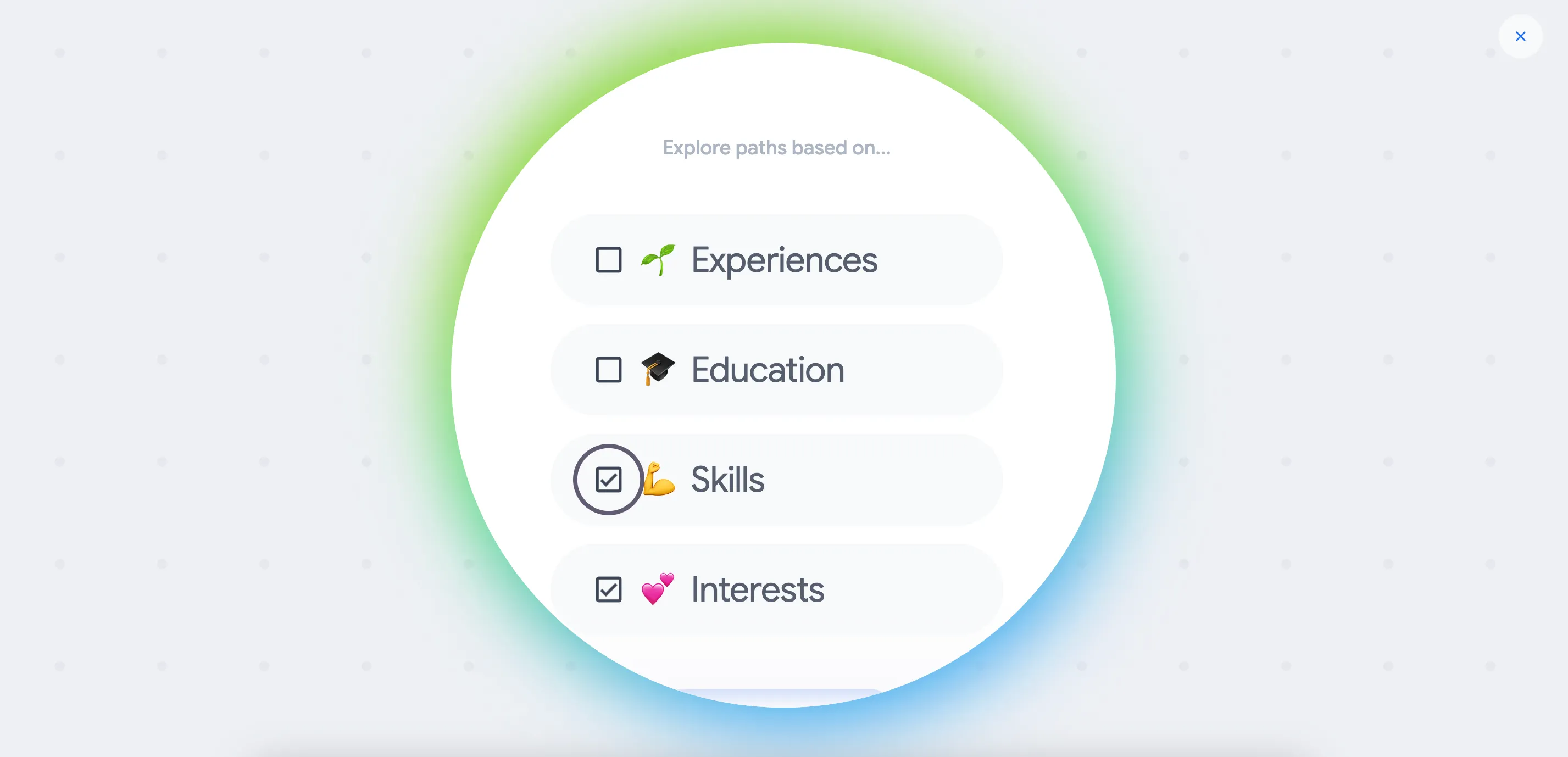 Tính năng khám phá con đường sự nghiệp của Google Career Dreamer cho phép người dùng tùy chỉnh tiêu chí tìm kiếm