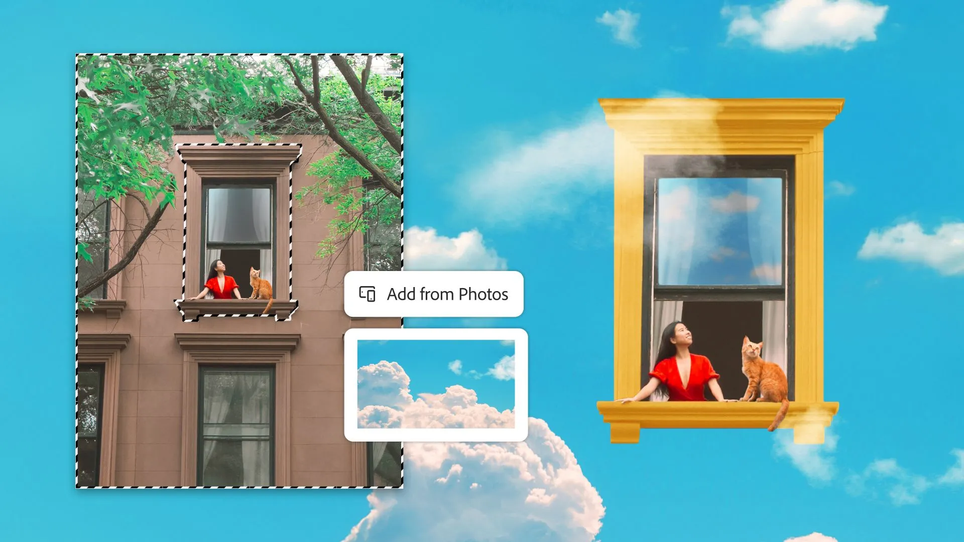 Tính năng thêm ảnh từ thư viện trên Photoshop Mobile để bắt đầu dự án chỉnh sửa