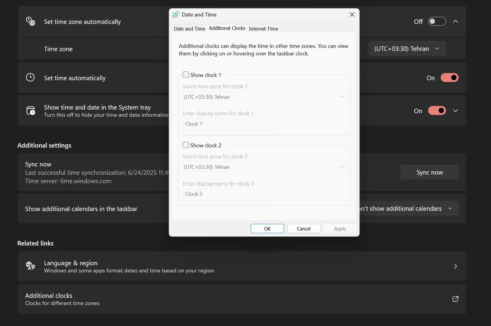 Tính năng thêm đồng hồ phụ trong Cài đặt (Settings) Windows 11 dẫn người dùng quay lại giao diện Control Panel cũ.