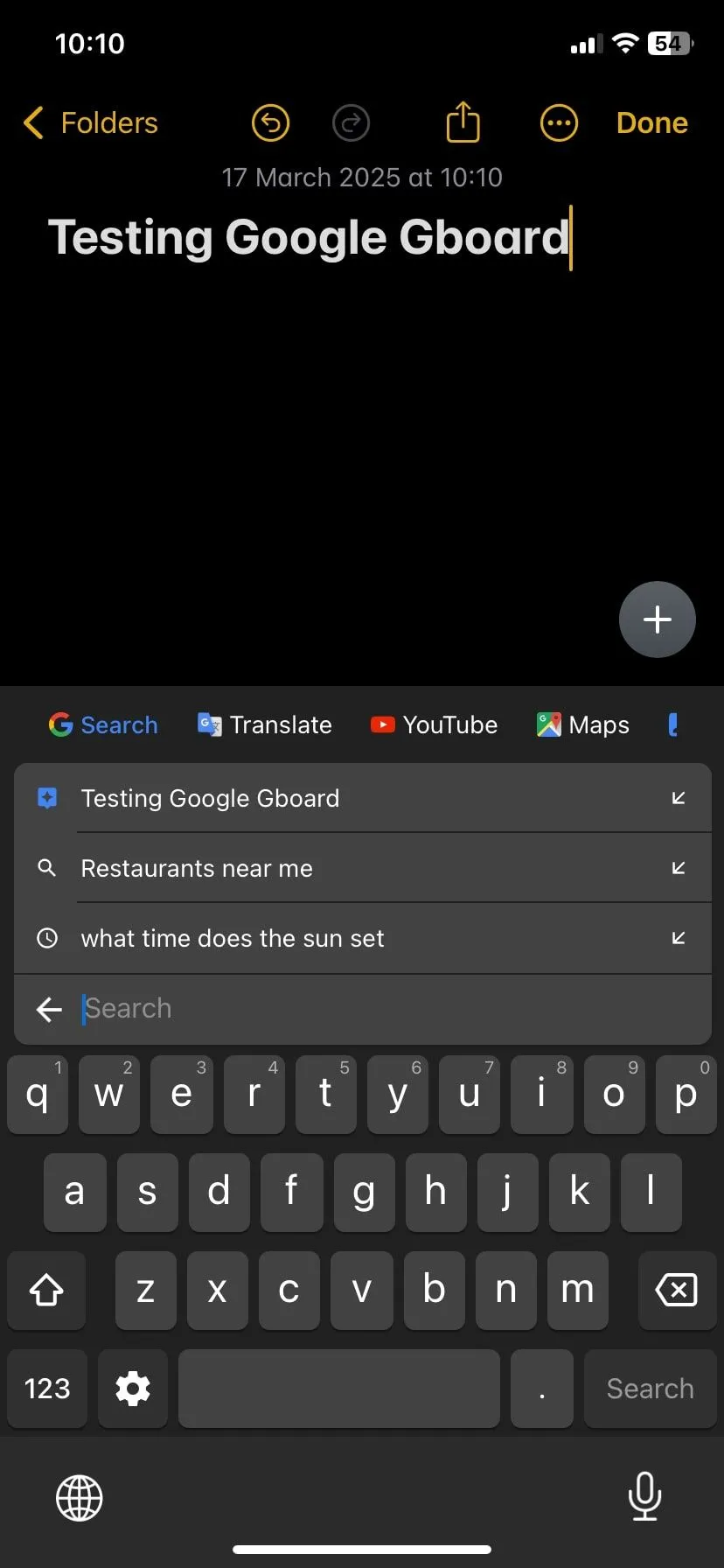 Tính năng tìm kiếm Google trên Gboard hiển thị các gợi ý tìm kiếm liên quan