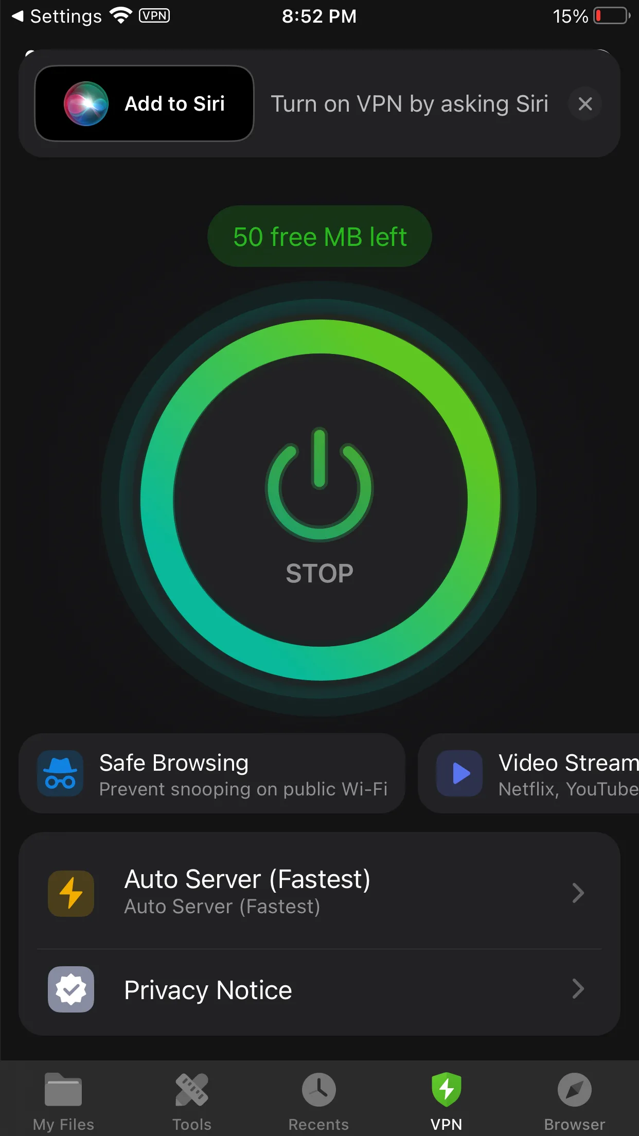 Tính năng VPN tích hợp trong ứng dụng Documents trên iPhone