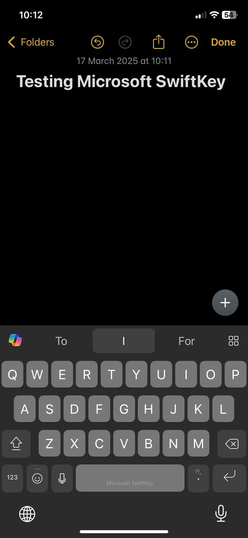Trải nghiệm gõ phím mượt mà với Microsoft SwiftKey trên ứng dụng Ghi chú của iPhone