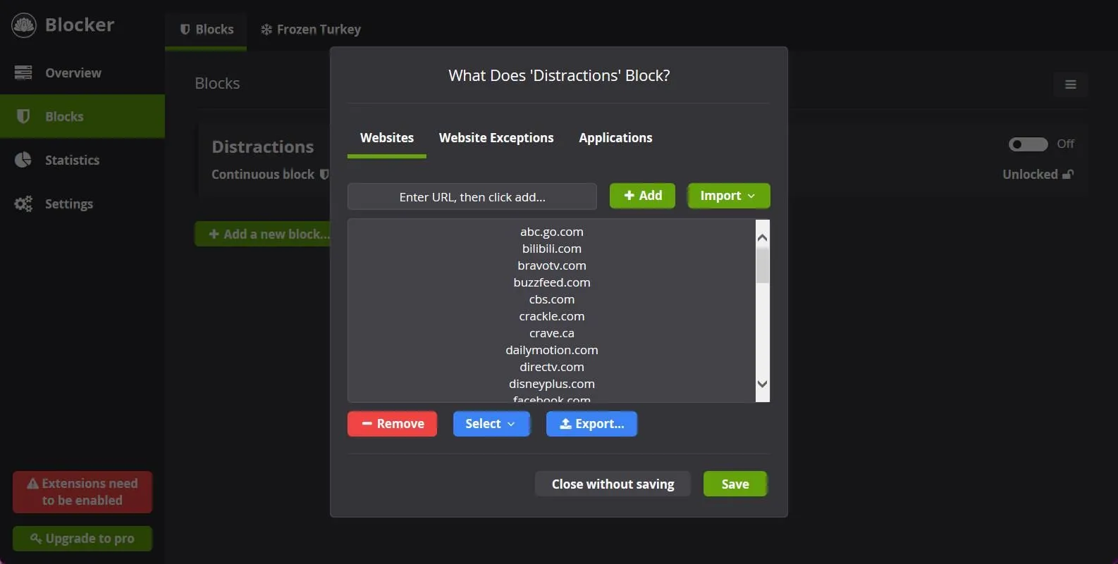 Trang bị chặn của Cold Turkey khi người dùng truy cập website trong danh sách đen