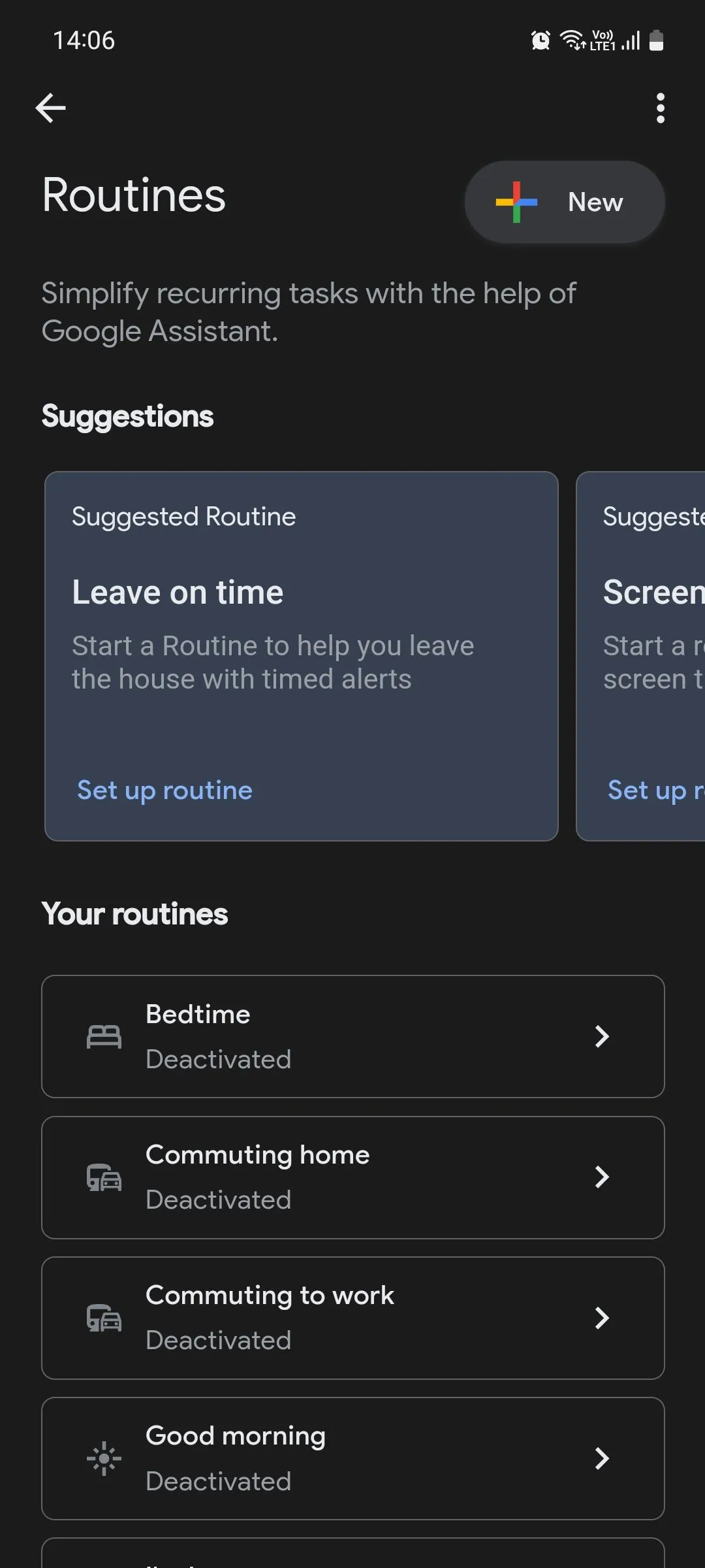 Trang chủ Google Assistant Routines, hiển thị các quy trình tự động trên Android