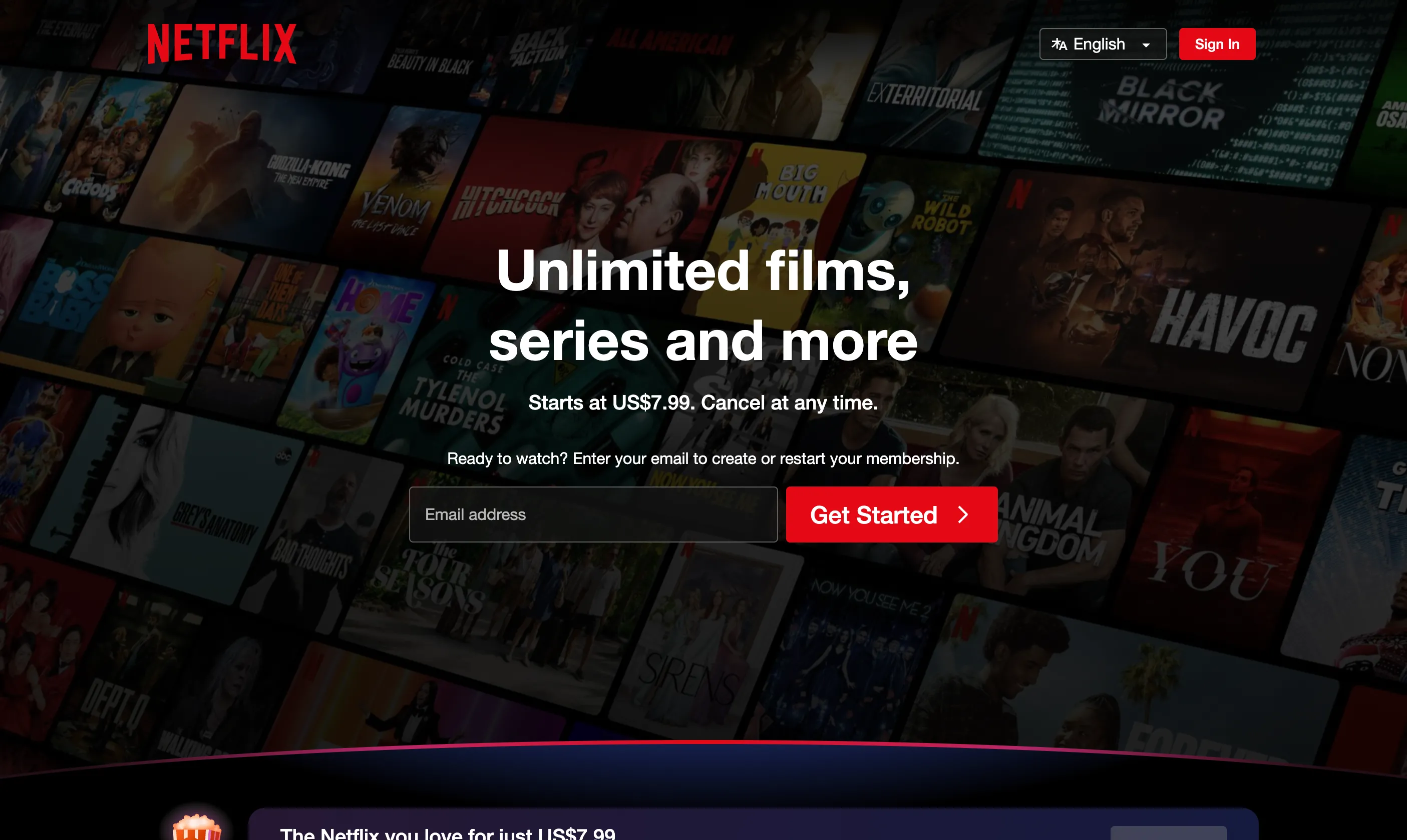 Trang chủ Netflix hiển thị giao diện thân thiện và nội dung đa dạng