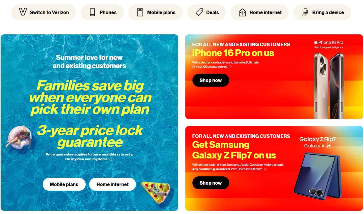 Trang chủ Verizon quảng cáo ưu đãi iPhone 'miễn phí' kèm gói cước cao cấp, tiết lộ điều kiện ràng buộc trong phần chú thích nhỏ