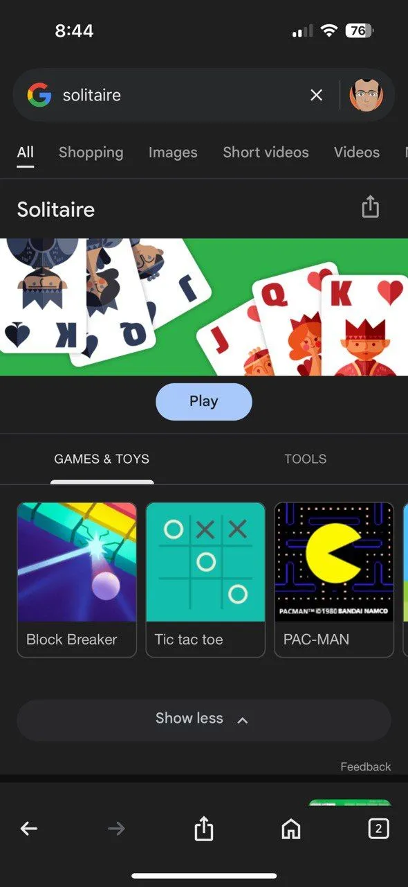 Trò chơi trong ứng dụng Google