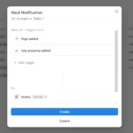 Tự động hóa thông báo Notion gửi đến kênh Slack.