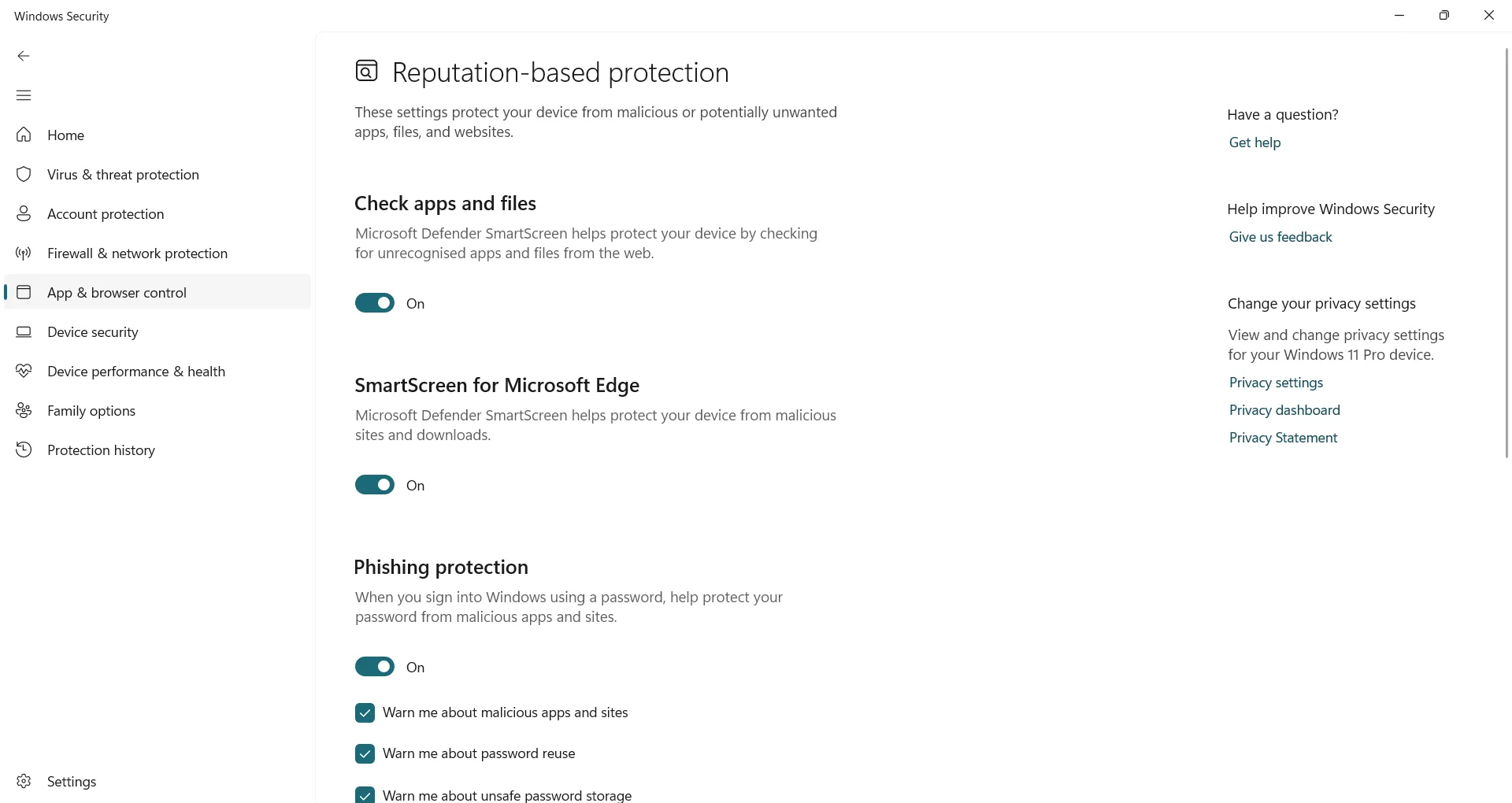 Tùy chỉnh các cài đặt bảo vệ dựa trên uy tín trong Windows Security để tăng cường an ninh mạng