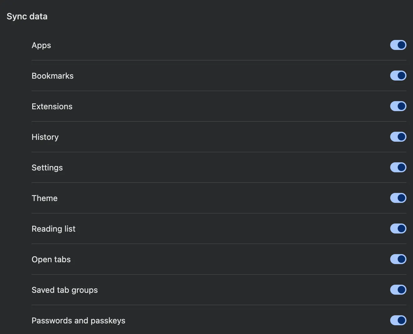 Tùy chỉnh các mục đồng bộ dữ liệu trên trình duyệt Google Chrome