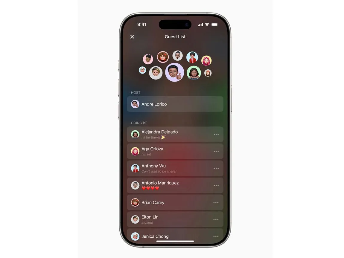 Tùy chỉnh danh sách khách mời trong ứng dụng Apple Invites