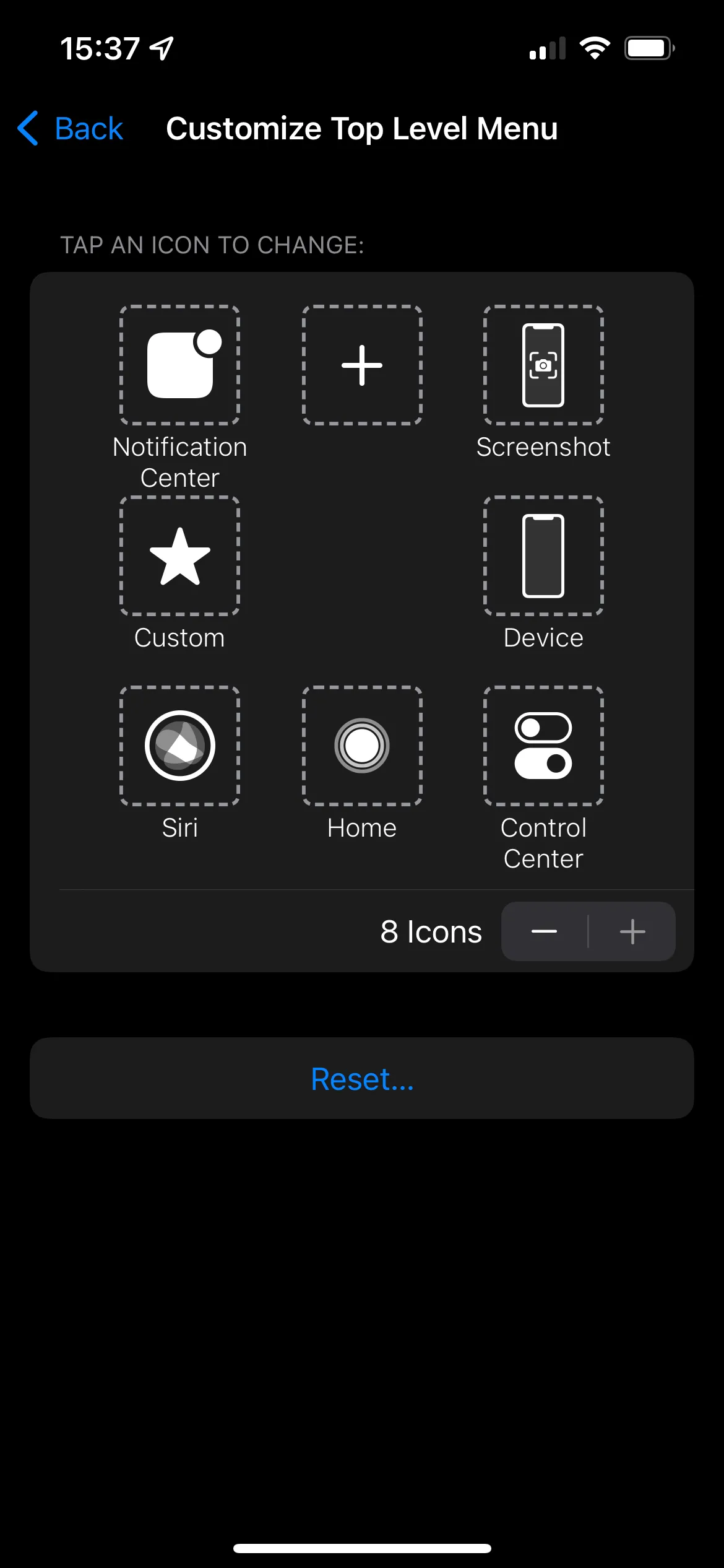 Tùy chỉnh menu AssistiveTouch trên iPhone để thêm chức năng chụp màn hình