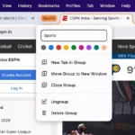 Tùy chỉnh tên và màu sắc cho nhóm tab Chrome mới trên giao diện máy tính.