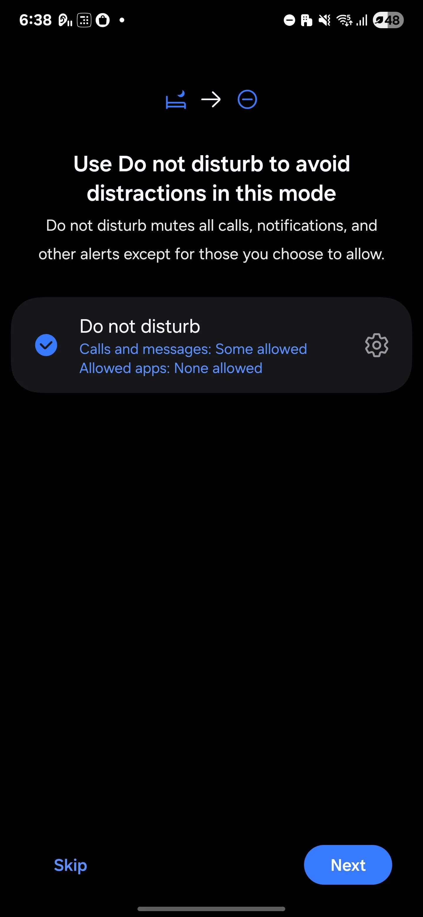 Tùy chọn bật chế độ Không làm phiền (Do not disturb) kết hợp với Chế độ Ngủ trong Digital Wellbeing Samsung