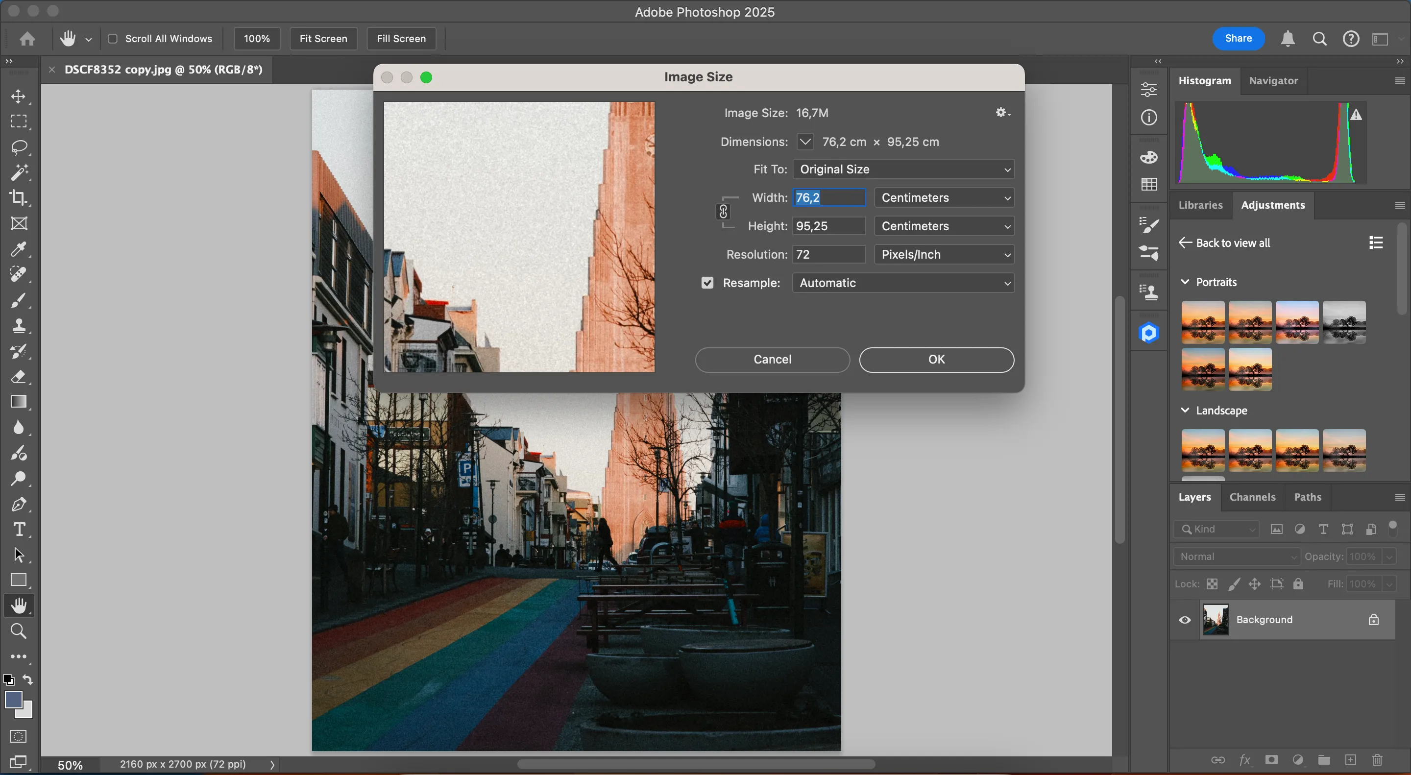 Tùy chọn điều chỉnh thông số Pixels Per Inch (PPI) trong cài đặt kích thước ảnh của Photoshop