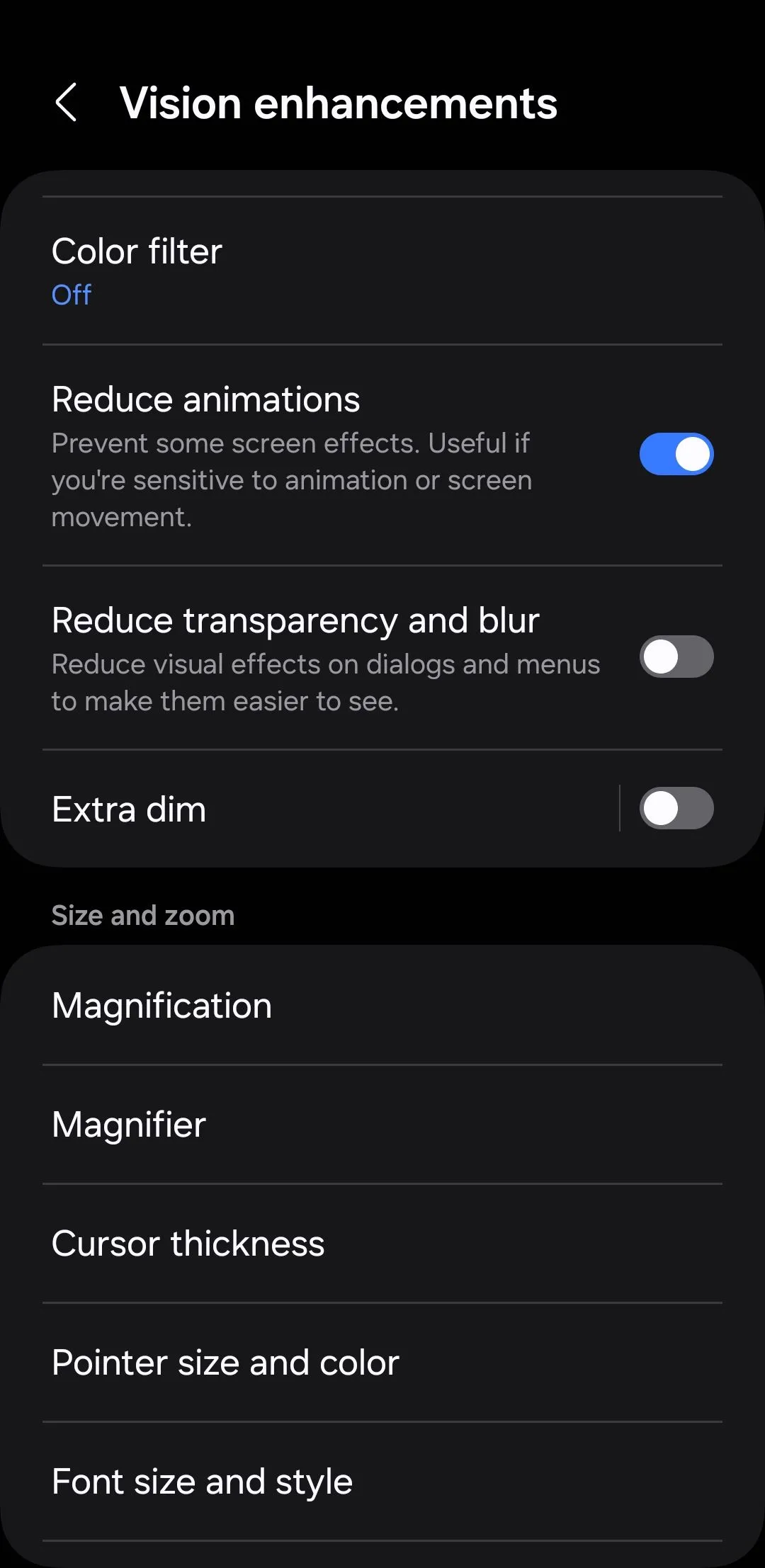 Tùy chọn giảm hiệu ứng động trên Android, giúp tăng tốc độ phản hồi của điện thoại và tiết kiệm pin.