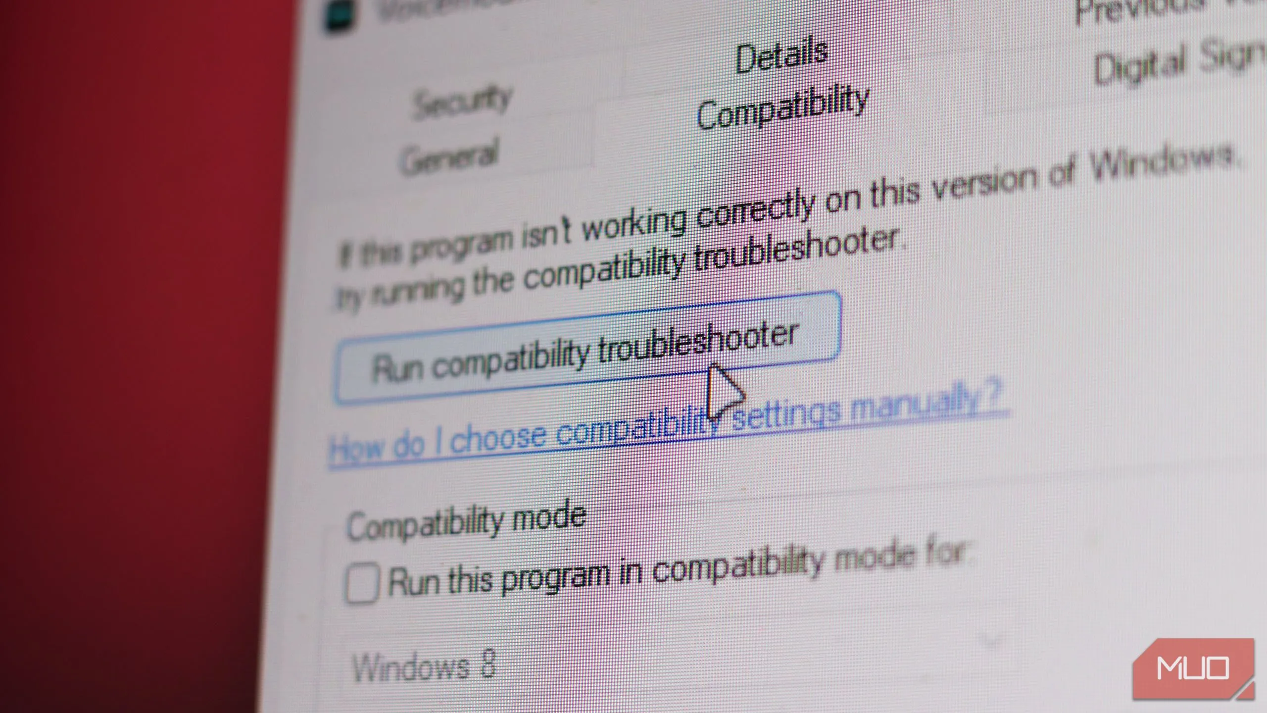 Tùy chọn trình khắc phục sự cố tương thích chương trình của Windows