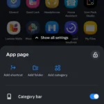 Tùy chọn tùy chỉnh ngăn kéo ứng dụng trong Smart Launcher với các danh mục tự động hóa