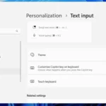 Tùy chọn tùy chỉnh phím Copilot trên bàn phím trong cài đặt Windows 11