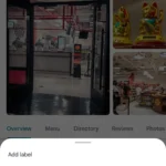 Tùy chọn vị trí trên Google Maps để thêm nhãn