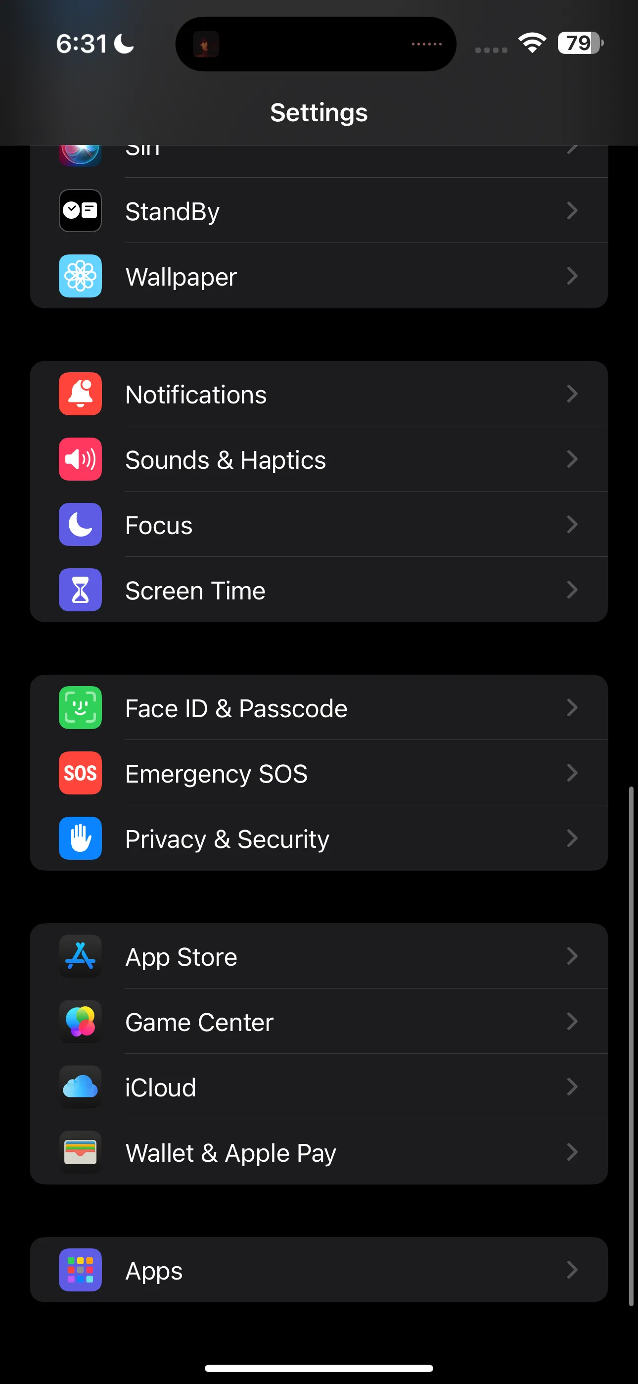 Ứng dụng Cài đặt (Settings) trên màn hình chính iPhone