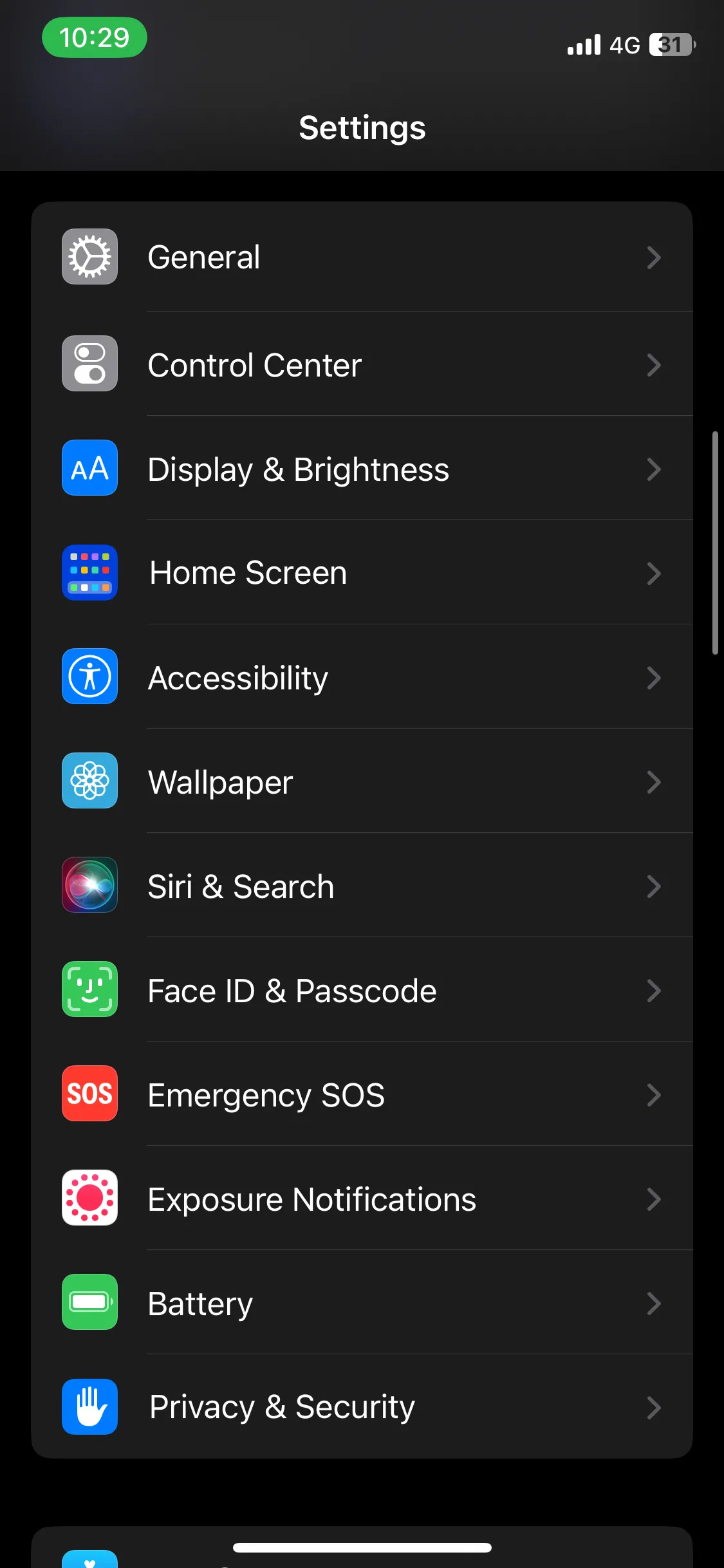 Ứng dụng Cài đặt trên iPhone, biểu tượng Trợ năng