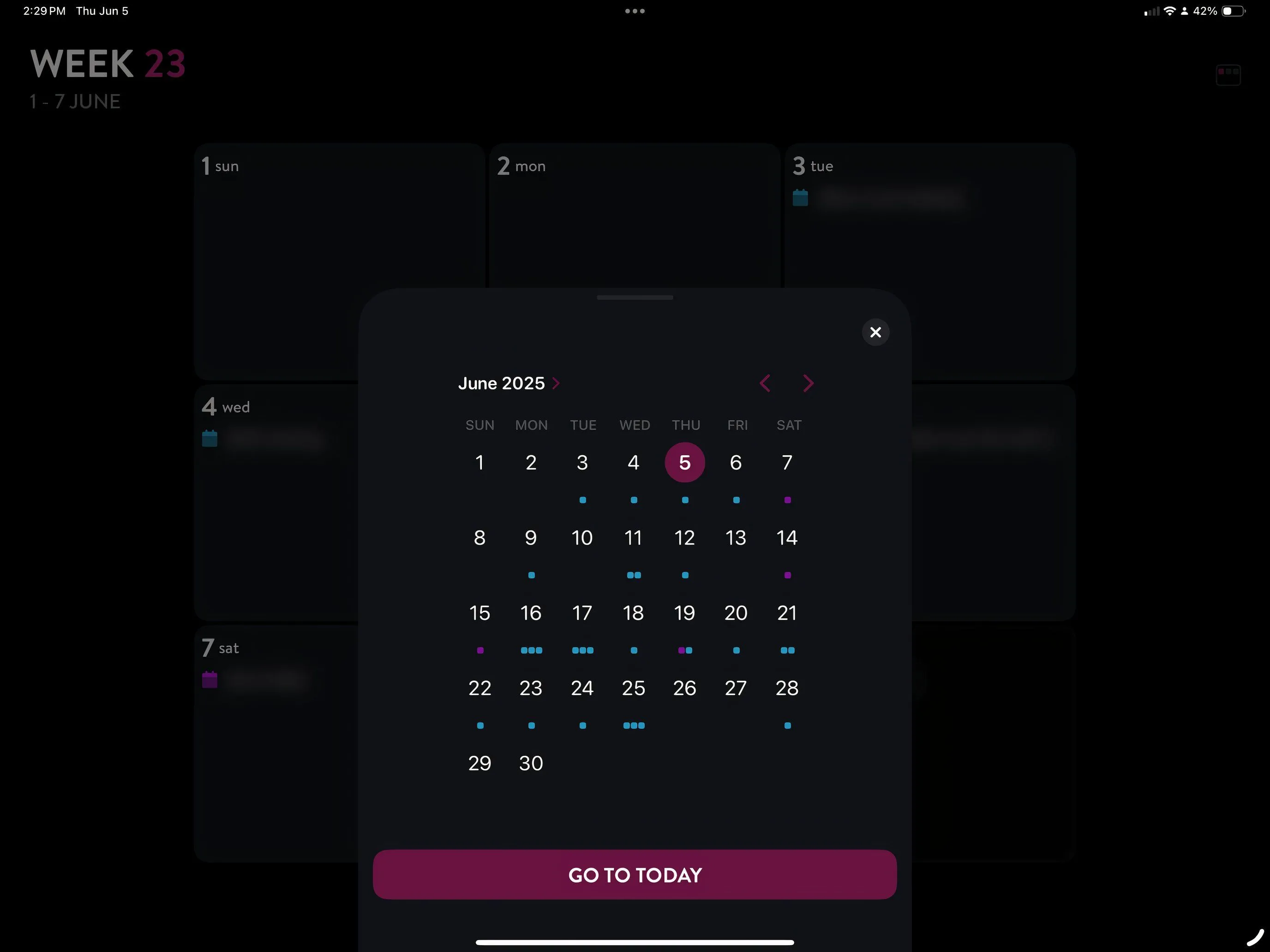 Ứng dụng Moleskine Planner trên iPad với giao diện lập kế hoạch kỹ thuật số chuyên nghiệp