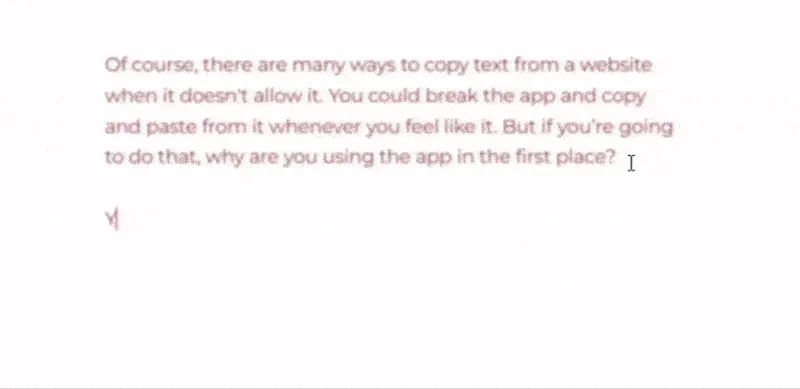 Văn bản trong ứng dụng The Most Dangerous Writing App dần chuyển màu đỏ và mờ đi, minh họa rõ nét cơ chế áp lực buộc người dùng phải tiếp tục gõ phím.