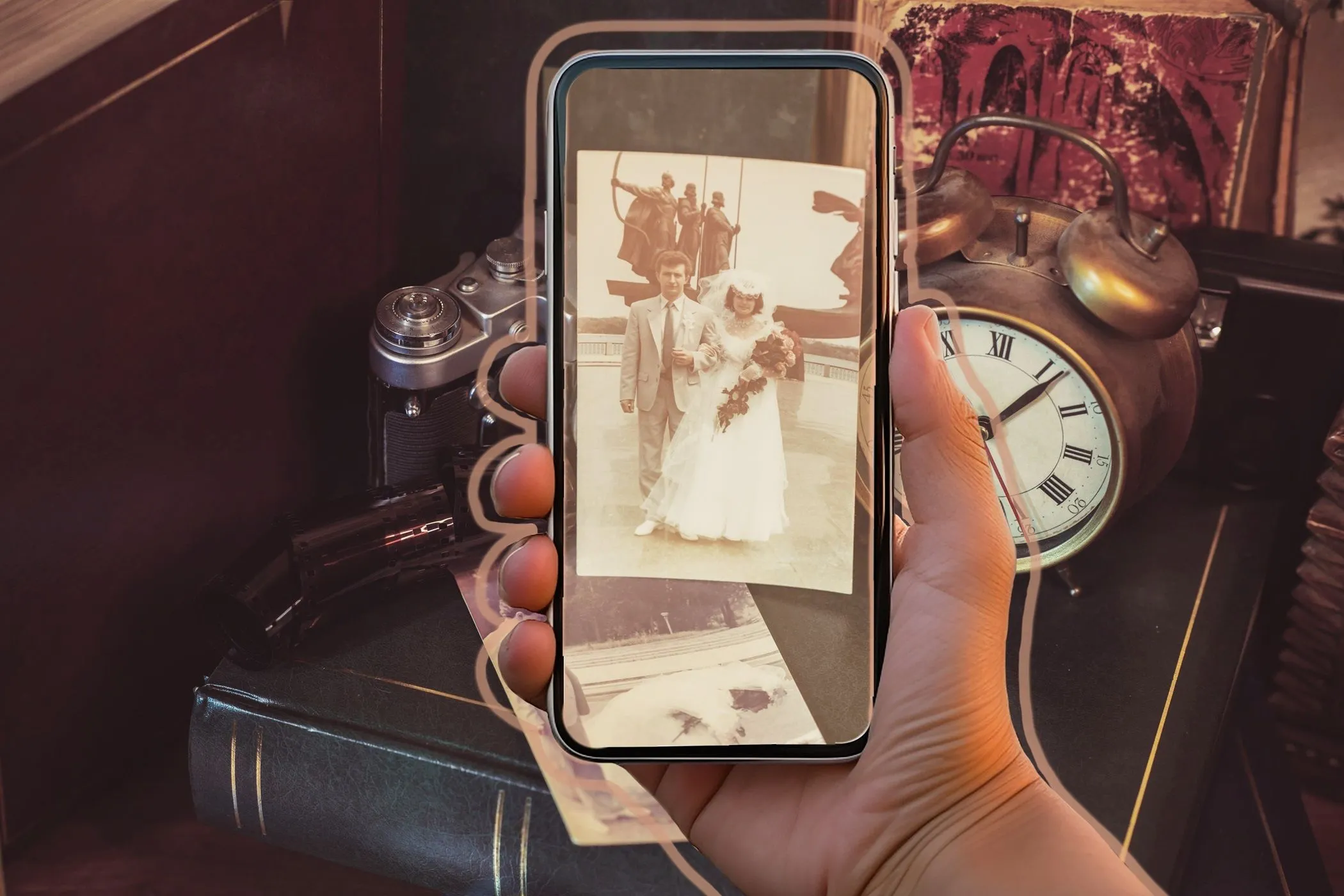 vật phẩm vintage chụp bằng điện thoại