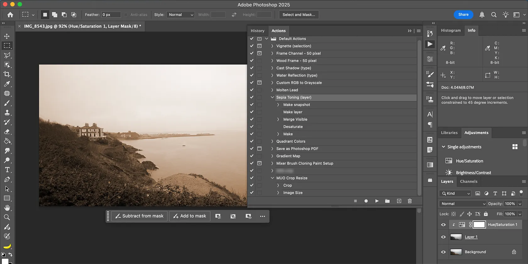 Ví dụ ảnh được áp dụng hiệu ứng Sepia bằng Photoshop Actions