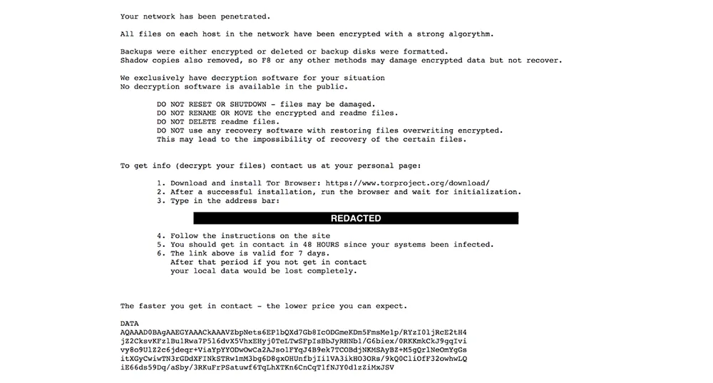 Ví dụ thông báo đòi tiền chuộc (ransomware) năm 2024