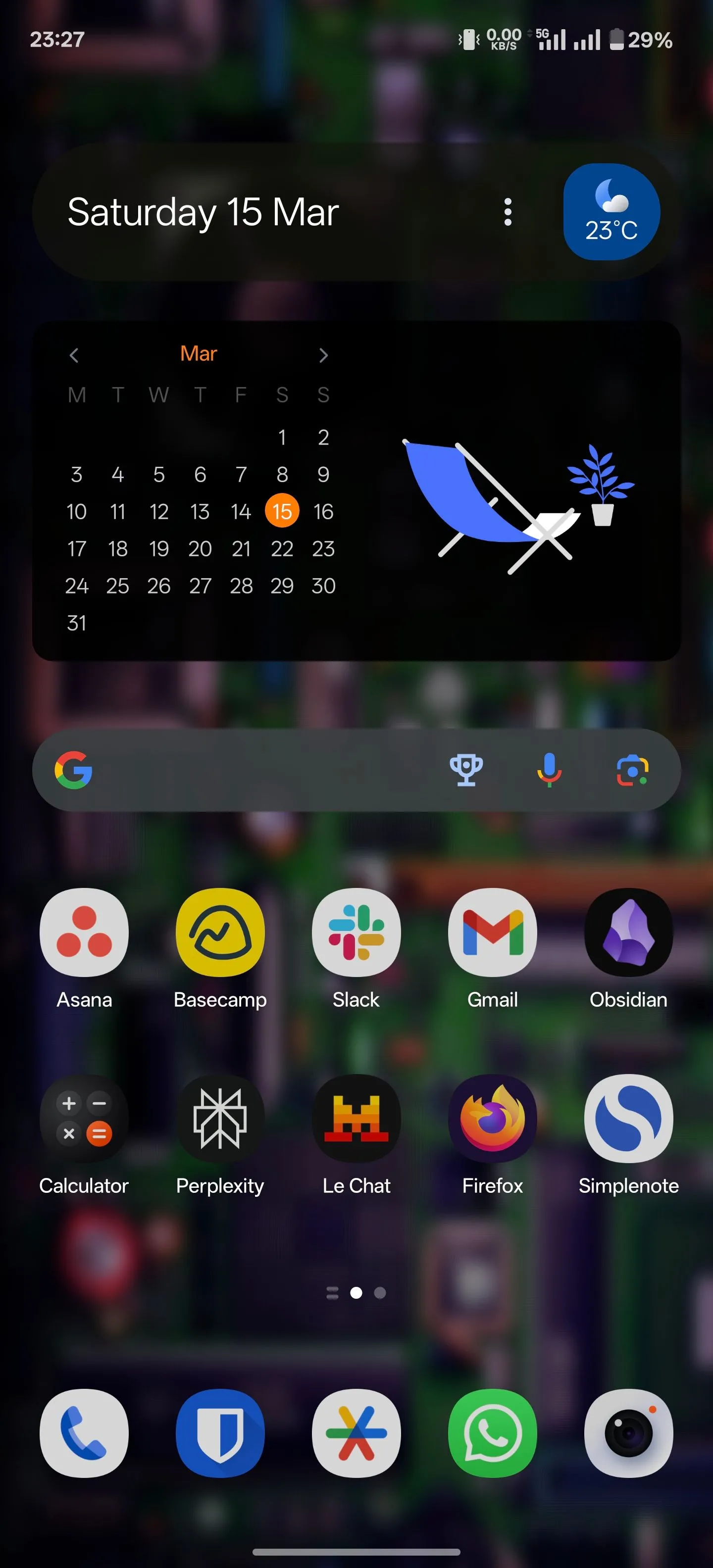 Widget Google Search trên điện thoại Android với nút phím tắt Thể thao đã được thêm, minh họa khả năng truy cập nhanh.