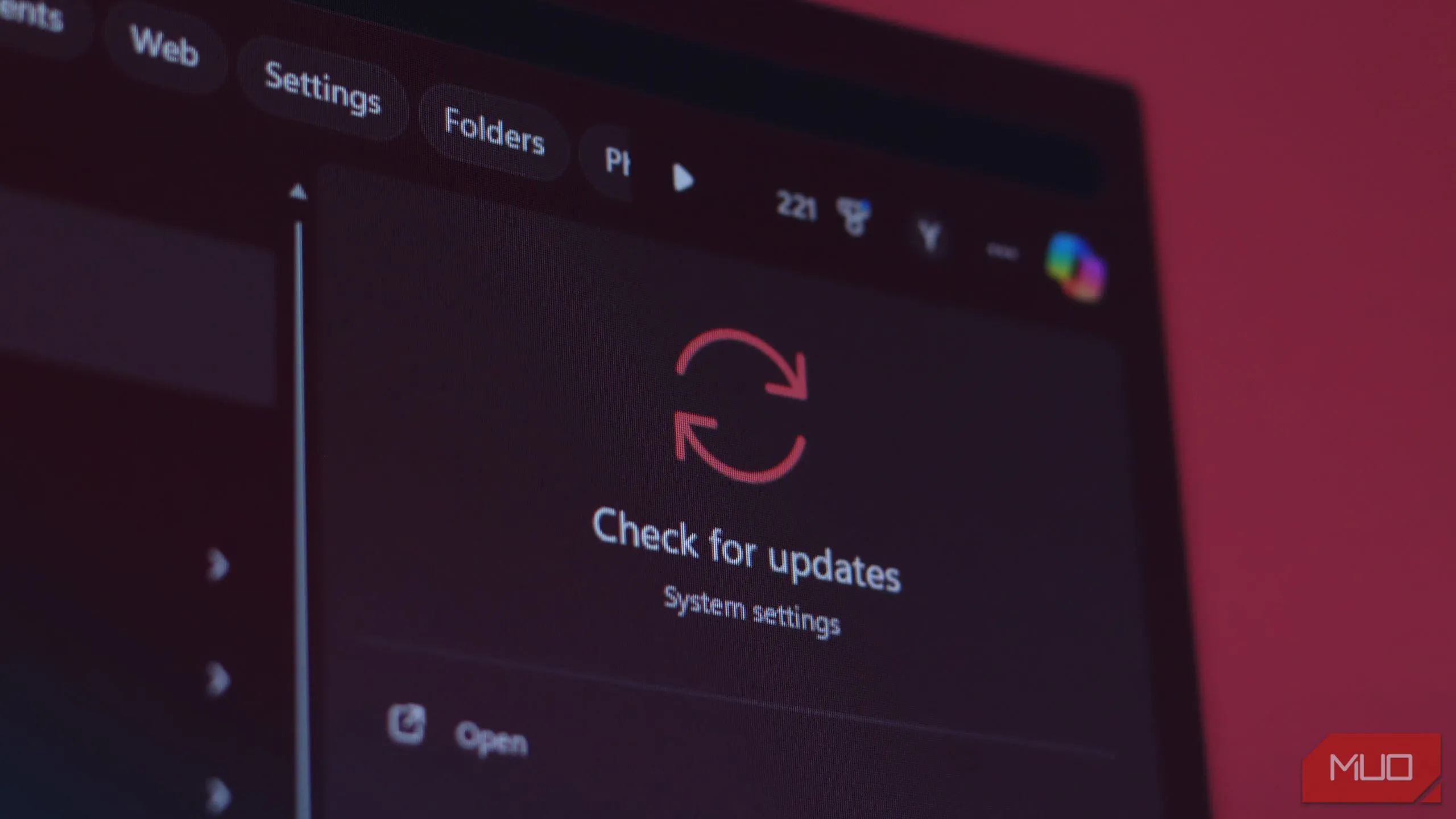 Windows Update trong menu tìm kiếm