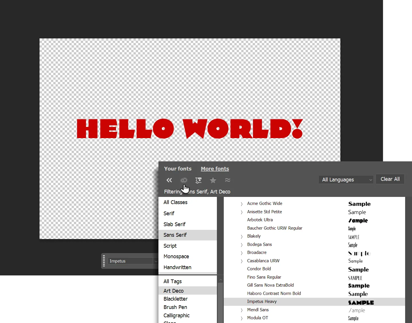 Xem trước font chữ trong Photoshop Font Browser