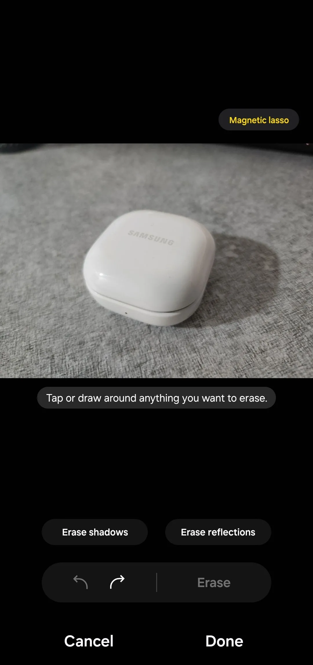 Xóa đối tượng, bóng và phản chiếu với công cụ Object Eraser trong trình chỉnh sửa ảnh Samsung Galaxy